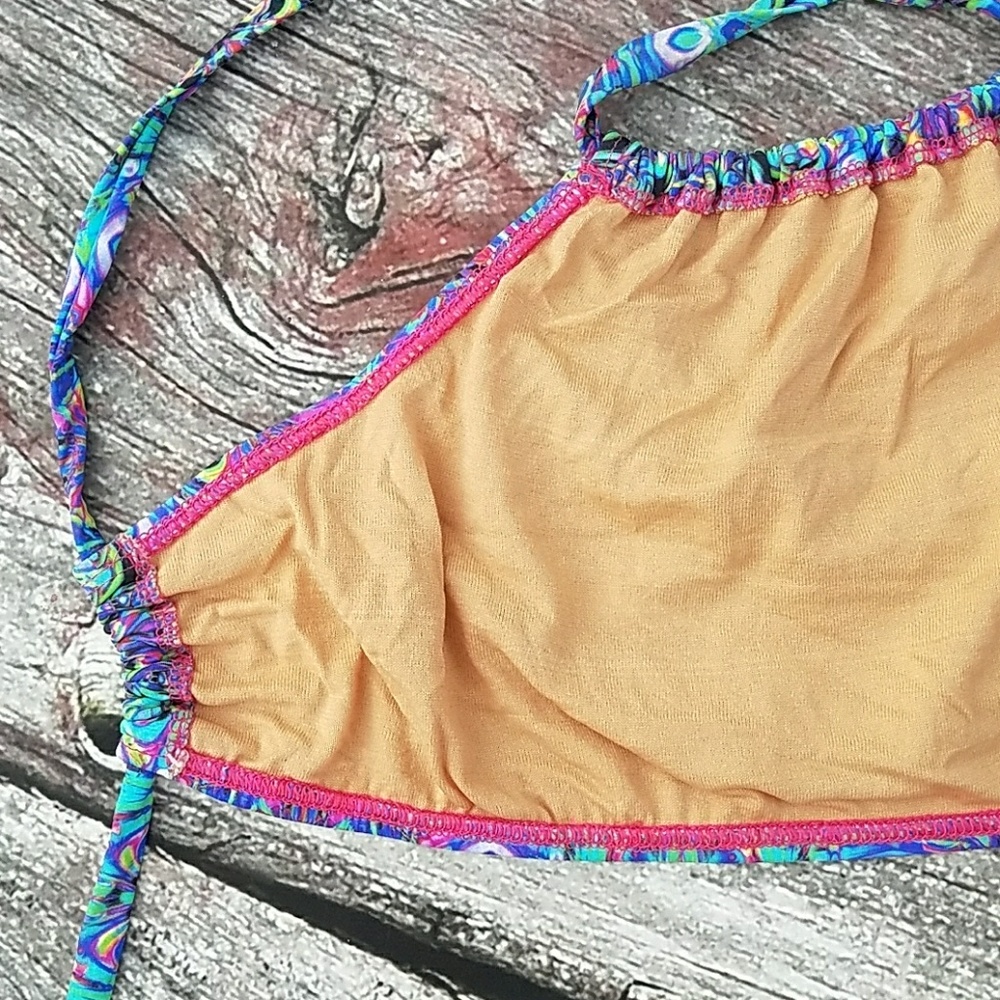 Halter Psychedelic Bikini Size Medium - image 6